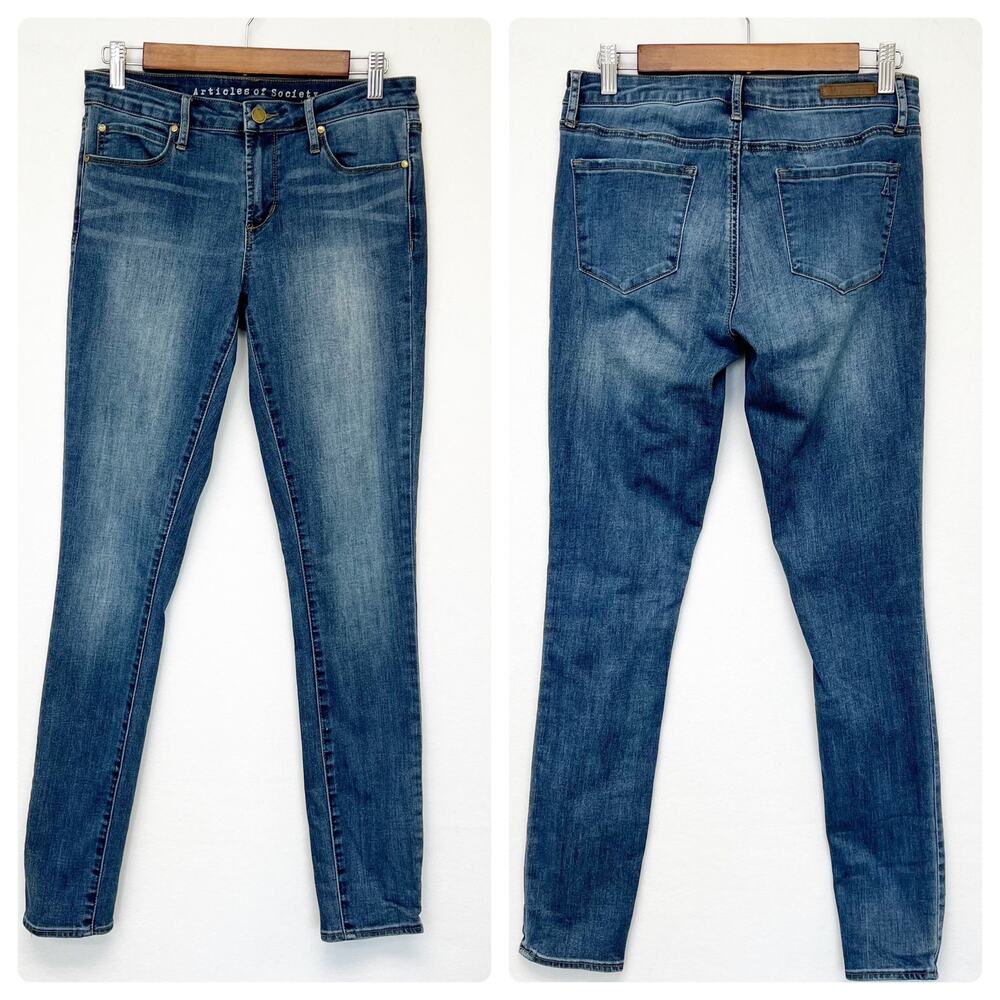 Articles of Society Womens 26 Mya Skinny Jeans Ajax Wash Mid Rise